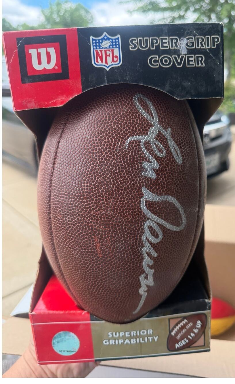Len Dawson Signed Wilson NFL Super Grip Football KC Chiefs Autographed w/ Box